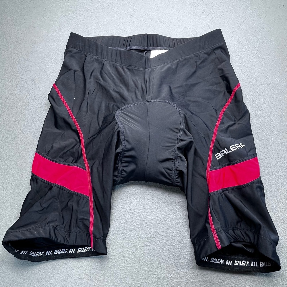 Baleaf Padded Cycling Shorts Mens XL Black Red 3D Gel Chamois‎ Bike Shorts